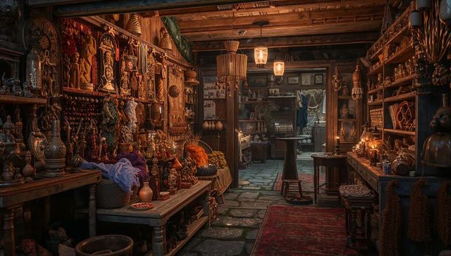 Rustic antiques shop filled with vintage treasures and artisanal decor