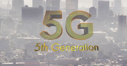5G Connectivity Concept Over Urban Cityscape