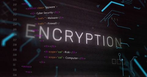 Digital Encryption Concept on Data Processing Background - Download Free Stock Images Pikwizard.com