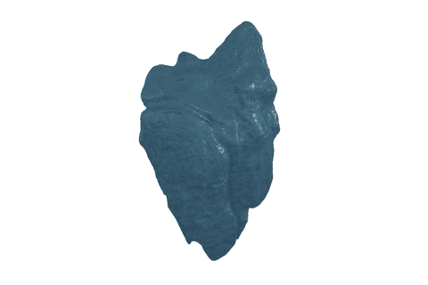 Abstract Blue Rock Shape on Transparent Background