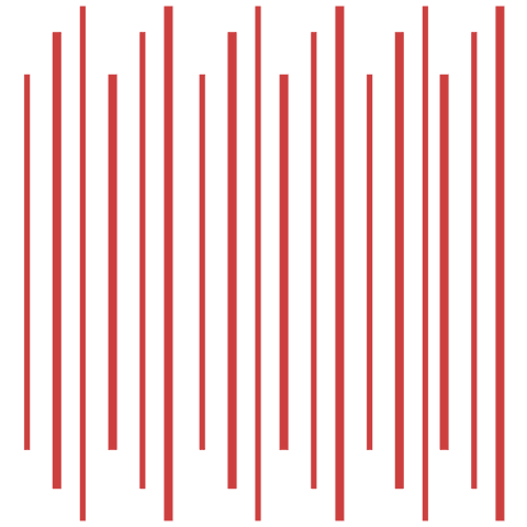 Red abstract linear shape on transparent background illustration