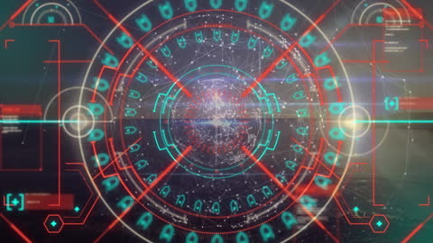 Futuristic Digital Interface with Globe Connectivity