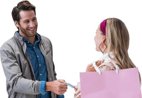 transparent smiling cashier returning credit card to happy customer - Download Free Stock Videos Pikwizard.com