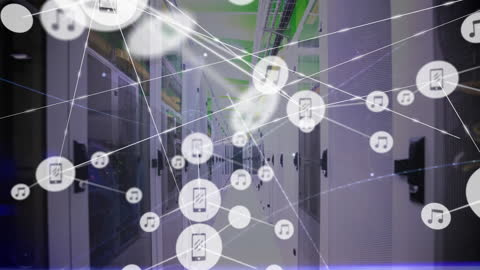 Digital Connections Overlaying Modern Data Center