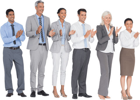 diverse business team applauding in transparent background - Download Free Stock Videos Pikwizard.com