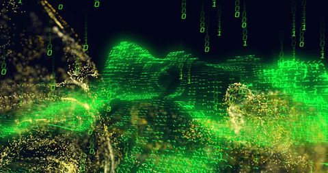Dynamic Green Binary Code Flow in Virtual Space - Download Free Stock Images Pikwizard.com