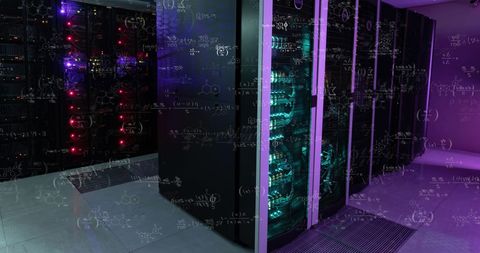 Mathematical Equations Overlaying Data Server Room - Download Free Stock Images Pikwizard.com