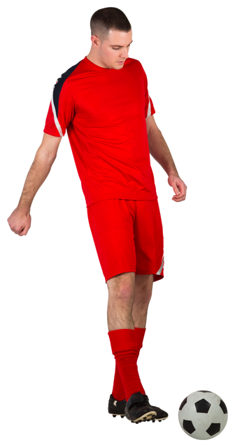 Athletic Soccer Player Engaging with Ball on Transparent Background - Download Free Stock Videos Pikwizard.com