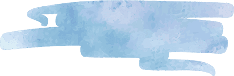 Abstract blue watercolor shapes on transparent background