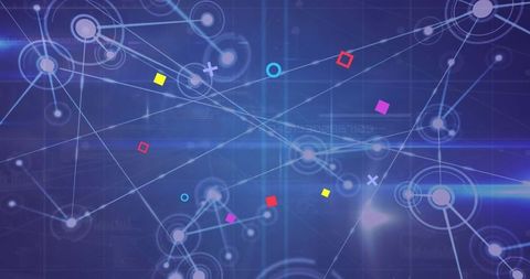 Glowing Network Nodes on Digital Blue Background - Download Free Stock Images Pikwizard.com
