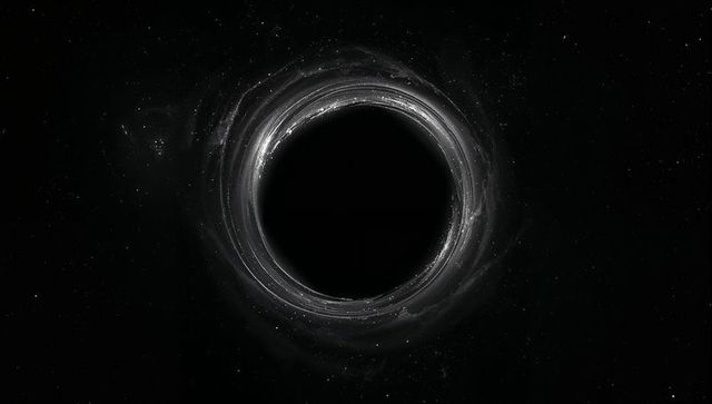 Supermassive black hole with accretion disk in deep space