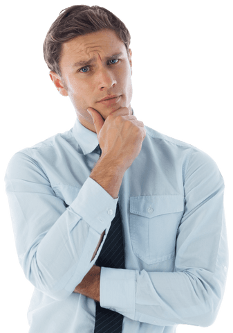 thoughtful businessman contemplating ideas with transparent background - Download Free Stock Videos Pikwizard.com