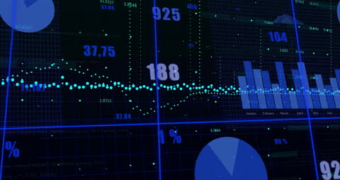 Digital Financial Data Processing Animation Background