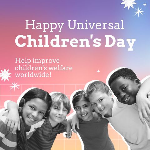 celebrating universal children's day with happy diverse kids - Download Free Stock Templates Pikwizard.com