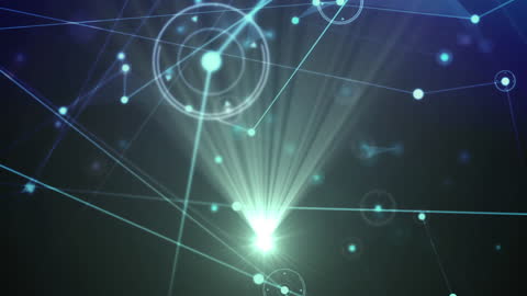 Abstract Glowing Network and Connections on Bluish Background