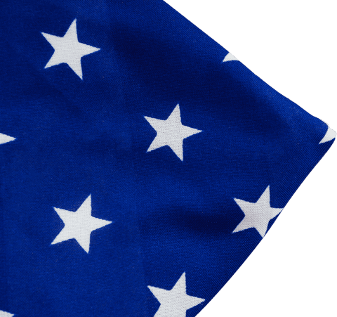 Close-Up of Transparent Waving American Flag With White Stars