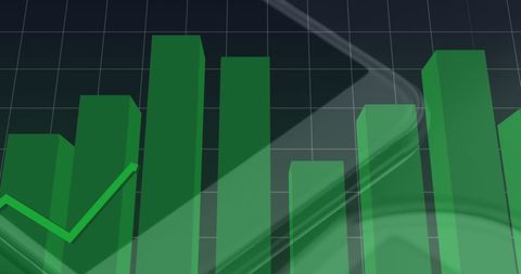 Green Bar Graphs with Digital Overlay and Upward Trend - Download Free Stock Images Pikwizard.com
