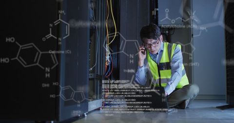 Engineer Analyzing Medical Data in Server Room Environment - Download Free Stock Images Pikwizard.com