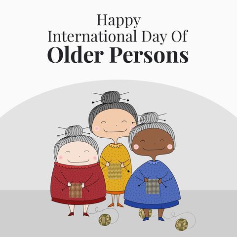 charming senior women knitting on day of older persons - Download Free Stock Templates Pikwizard.com