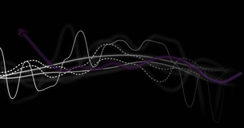 Futuristic Data Visualization with Wavy Lines and Arrow