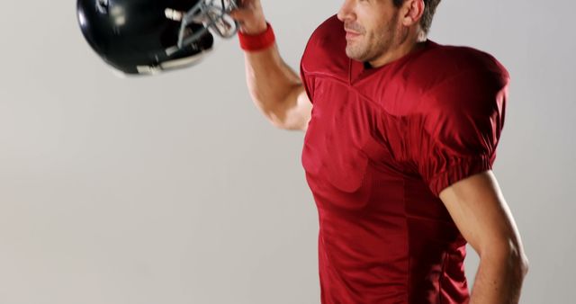 Male Football Player Celebrating Victory in Red Uniform - Download Free Stock Images Pikwizard.com