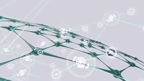 Digital Network Nodes and Icon Connections