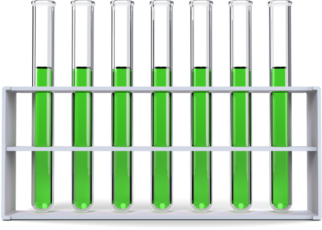 Close-up of Transparent Test Tubes with Green Chemical Solution in Rack - Download Free Stock Videos Pikwizard.com