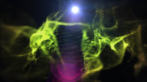 Neon Green Smoke and Light Abstract Design