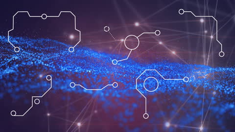 Futuristic Network with Digital Connections and Data Flow