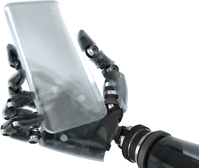 Robotic Hand Holding Transparent Smartphone Interface - Download Free Stock Videos Pikwizard.com