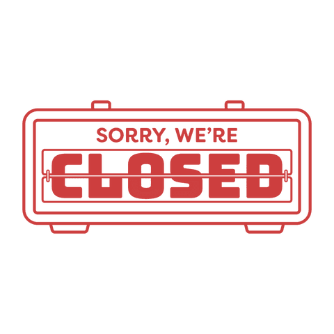 red sorry we're closed sign on transparent background - Download Free Stock Videos Pikwizard.com