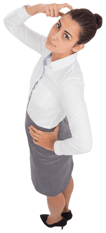 Biracial Businesswoman Posing on Transparent Background