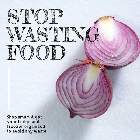 stop food waste with fresh red onion design - Download Free Stock Templates Pikwizard.com