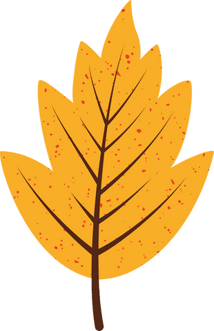 Vector yellow leaf illustration on transparent background