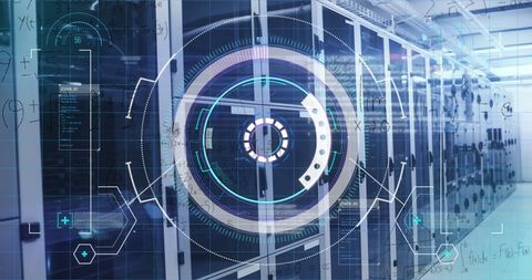 Advanced digital interface in modern server room