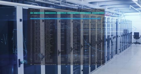 Digital Data Processing Interface in Modern Server Room - Download Free Stock Images Pikwizard.com
