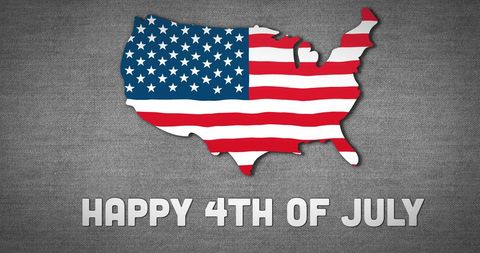 USA Flag Shaped Like Map Celebrates Independence Day on Gray Background - Download Free Stock Images Pikwizard.com