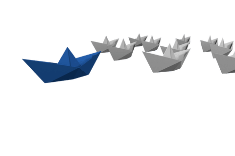 transparent origami leadership concept blue paper boat - Download Free Stock Videos Pikwizard.com