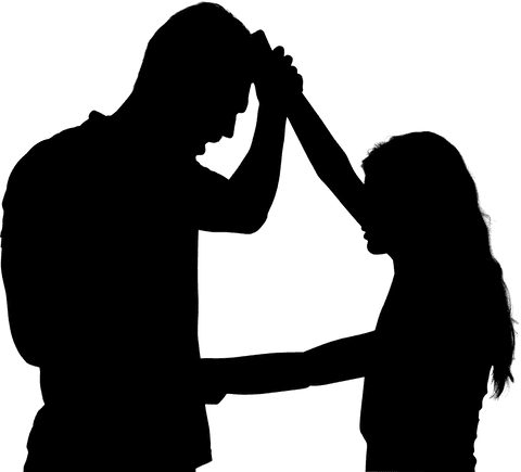 Transparent Silhouette of Fighting Couple in Profile - Download Free Stock Videos Pikwizard.com