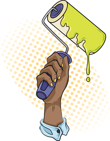 Vector Hand with Paint Roller on Transparent Background - Download Free Stock Videos Pikwizard.com