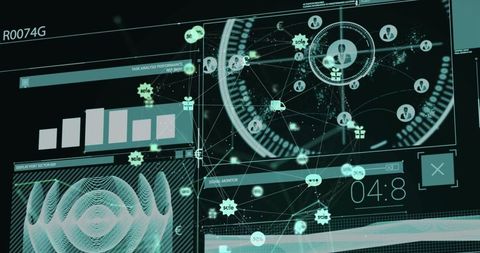 Futuristic Digital Interface with Data Visualization Techniques - Download Free Stock Images Pikwizard.com