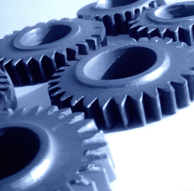 Close-Up of Mechanical Gears in Blue Toned Light - Download Free Stock Images Pikwizard.com