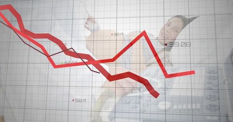 Audio Engineer Adjusting Console with Data Graph Overlay