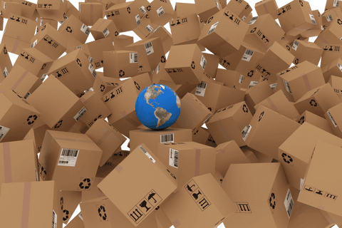 Transparent Globe Surrounded by Cardboard Boxes Illustrating Global Shipping - Download Free Stock Videos Pikwizard.com