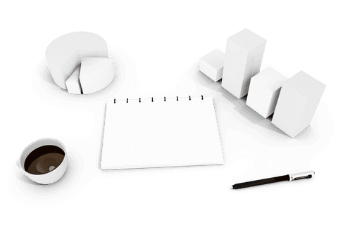 office supplies with chart and coffee on transparent background - Download Free Stock Videos Pikwizard.com
