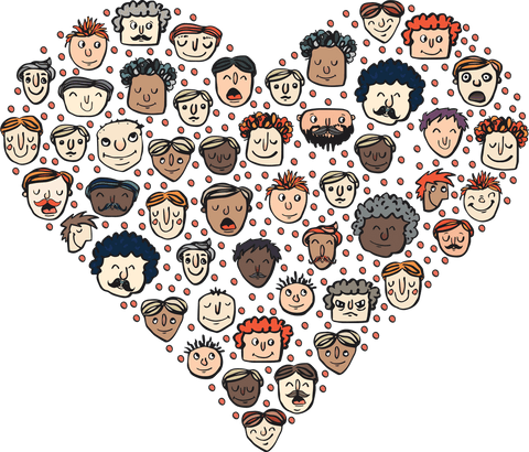 heart shaped collage of faces on transparent background - Download Free Stock Videos Pikwizard.com