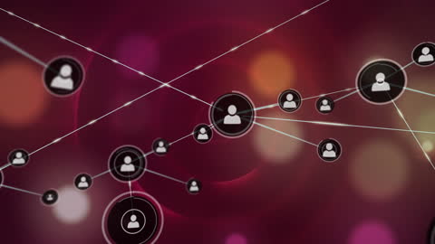 Global Network of Connections on Abstract Background