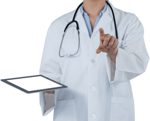 transparent female doctor interacting with digital tablet interface - Download Free Stock Videos Pikwizard.com