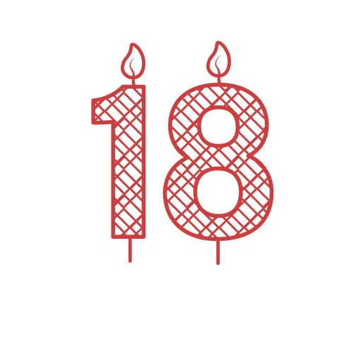 Transparent Vector 18th Birthday Patterned Red Candles - Download Free Stock Videos Pikwizard.com