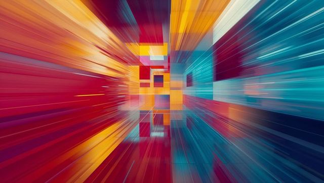 Futuristic Geometric Tunnel with Vibrant Multicolor Effects